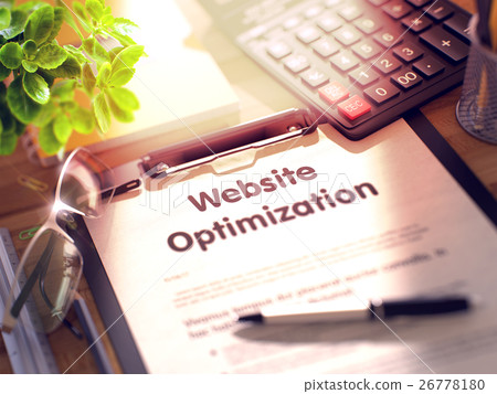 Clipboard with Website Optimization Concept. 3D. Clipboard with Website Optimization Concept. 3D. 26778180