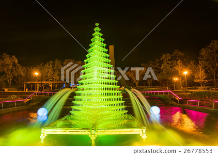Kiso Mikawa park Champagne glass tower and fountain Winter light story 26778553