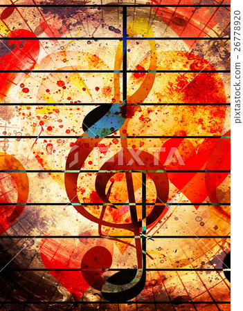 beautiful collage with hearts and music notes and 26778920