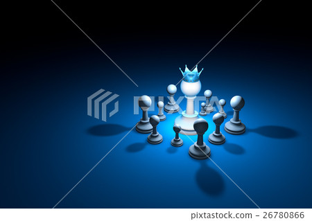 Strong team. Leader (chess metaphor). 3D render 26780866