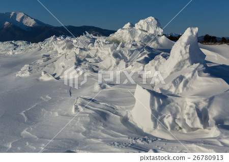 Snow-covered ice hummocks of Lake Baikal Snow-covered ice hummocks of Lake Baikal 26780913