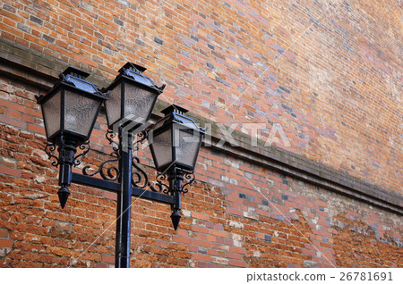Street lights and red bricks 26781691
