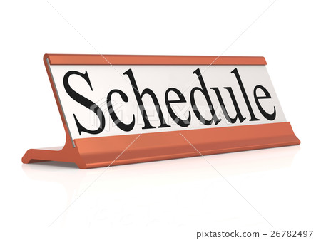 Schedule word on table tag isolated 26782497