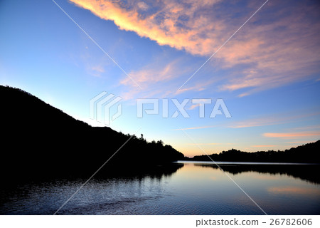 Morning glow of hot water lake 26782606