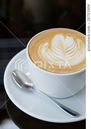 hot coffee latte, latte art with heart in a cup hot coffee latte, latte art with heart in a cup 26783804