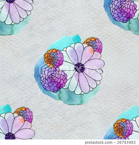 Seamless floral pattern with asters and daisy Seamless floral pattern with asters and daisy 26783983
