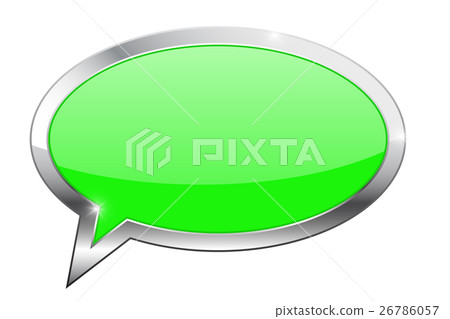 Green dialog bubble with chrome frame 26786057