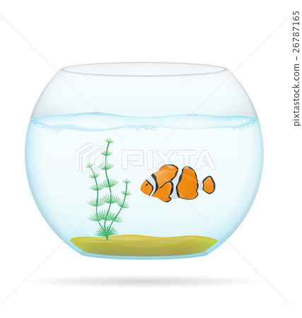 fish in a transparent aquarium vector illustration 26787165