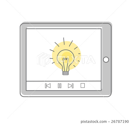 Lamp Isolated on Tablet Screen. Video Marketing. Lamp Isolated on Tablet Screen. Video Marketing. 26787190