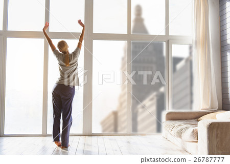 Calm girl enjoying new day 26787777