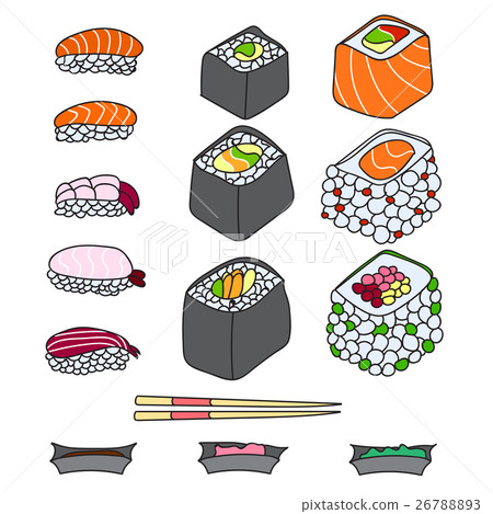 Various different types of sushi 26788893