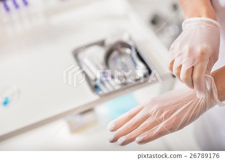 Female doctor preparing for blood test 26789176