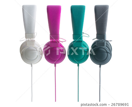 Different colors headphones. 26789691