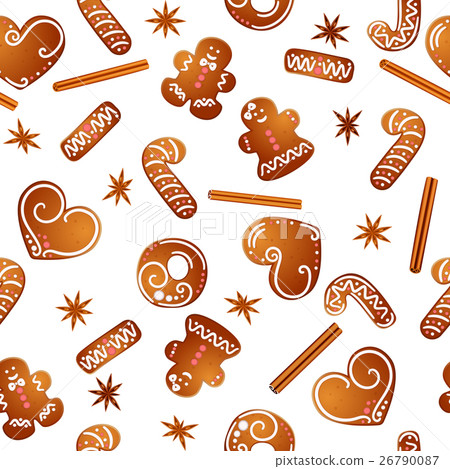 Christmas design with gingerbread man, hearts Christmas design with gingerbread man, hearts 26790087