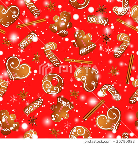 Christmas design with gingerbread man, hearts Christmas design with gingerbread man, hearts 26790088