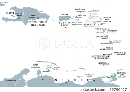 Lesser Antilles political map 26790427