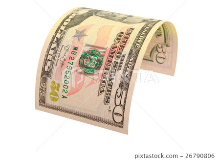Fifty US dollars isolated. 26790806