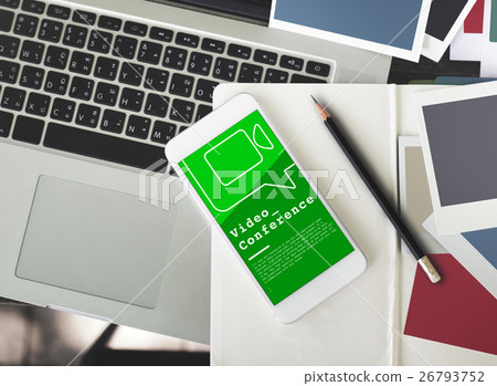 Video Conference Telecommunication Work Concept Video Conference Telecommunication Work Concept 26793752