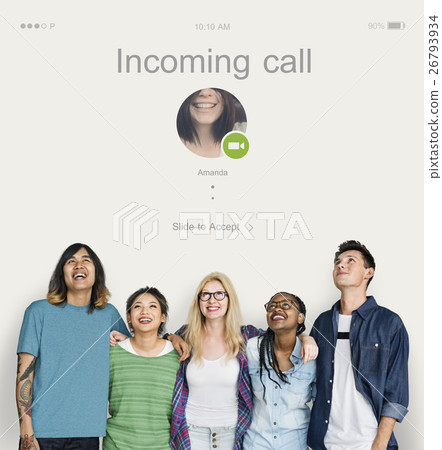 Incoming Call Communication Conenction Concept Incoming Call Communication Conenction Concept 26793934
