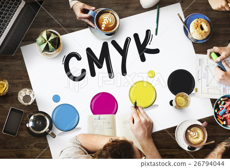 CMYK Creative Design Color Ink Mixture Printing Concept 26794044