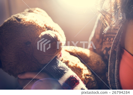 Woman Teddy Bear Loveable Toy Concept 26794284