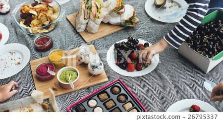 Picnic Lunch Meal Outdoors Park Food Concept 26795337