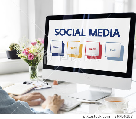 Social Media Box Buttons Concept 26796198