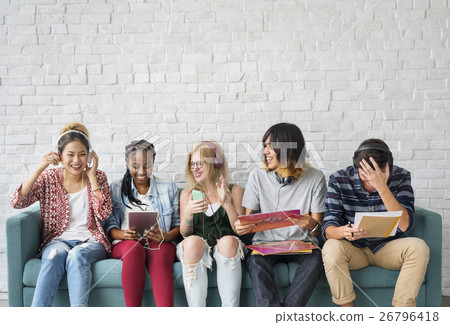 Diversity Students Friends Entertainment Music Concept Diversity Students Friends Entertainment Music Concept 26796418