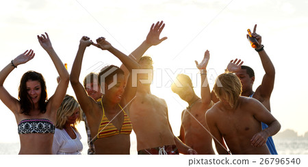 Beach Party Freedom Vacation Leisure Activity Concept Beach Party Freedom Vacation Leisure Activity Concept 26796540