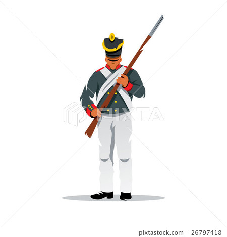 Vector Russian ancient soldier at Borodino  26797418
