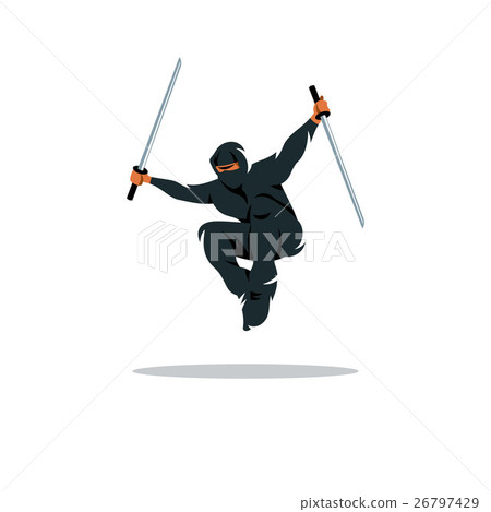 Vector Asian Ninja Cartoon Illustration. Vector Asian Ninja Cartoon Illustration. 26797429
