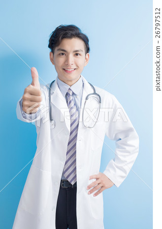 Male doctor show thumb up Male doctor show thumb up 26797512