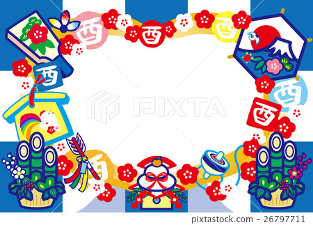 Photo Fry New Year's card 2017 Trout Year Carefree Kagami Rice Hat Plate Kadomatsu Mt. Fuji HappyNewYear Blue Photo Fry New Year's card 2017 Trout Year Carefree Kagami Rice Hat Plate Kadomatsu Mt. Fuji HappyNewYear Blue 26797711