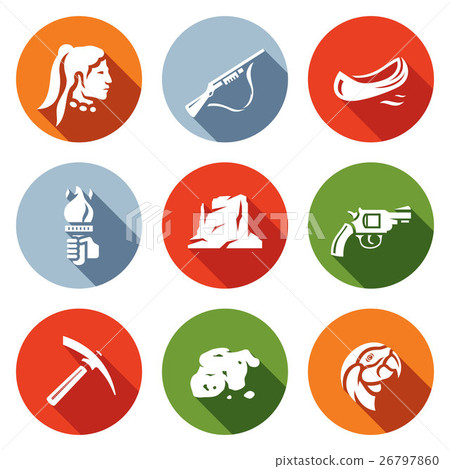 Vector Set of Redskin Icons.  26797860