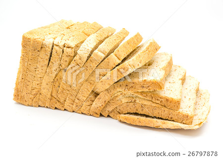 Sliced wholemeal bread on a white background 26797878