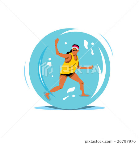 Vector Water Zorbing Cartoon Illustration. 26797970