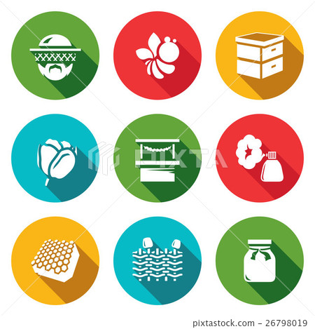 Vector Set of Apiary Icons.  26798019