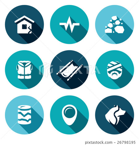 Vector Set of Earthquake Icons. Vector Set of Earthquake Icons. 26798195