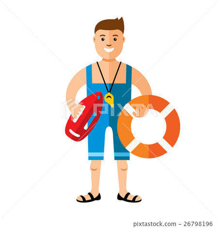 Vector Lifeguard. Flat style colorful Vector Lifeguard. Flat style colorful 26798196
