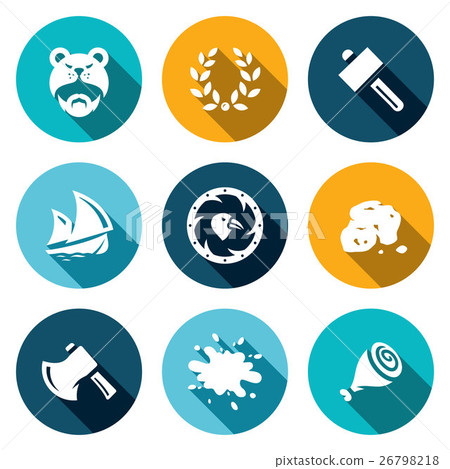Vector Set of Viking life Icons.  26798218