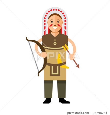 Vector Indian with bow and arrow.  26798251