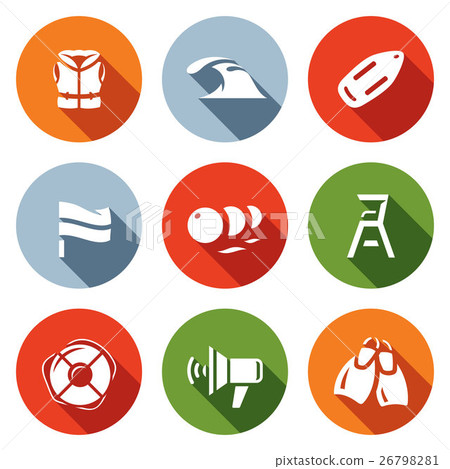 Vector Set of Rescue on Water Icons 26798281