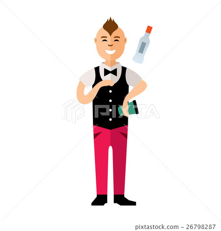 Vector Bartender juggler. Vector Bartender juggler. 26798287