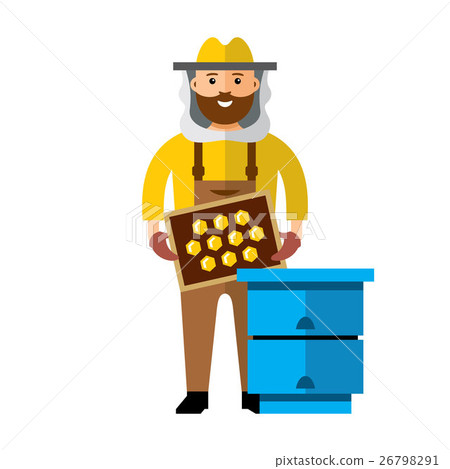 Vector Apiary Beekeeper. Flat style colorful  26798291