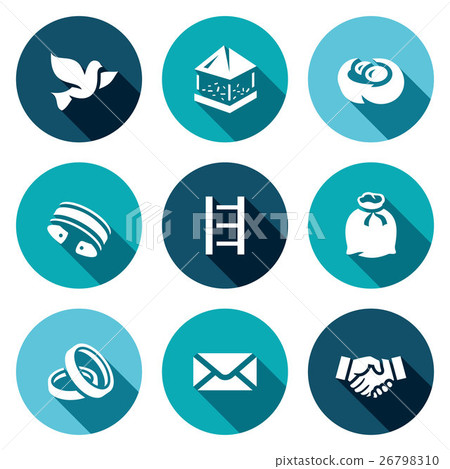 Vector Set of Dovecote Icons. Vector Set of Dovecote Icons. 26798310
