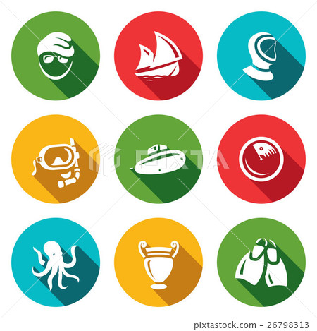 Vector Set of Diving Icons.  26798313