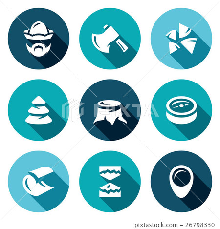 Vector Set of Firewood in the forest Icons. Vector Set of Firewood in the forest Icons. 26798330
