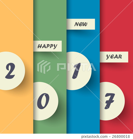 Happy new 2017 year. Greetings card Happy new 2017 year. Greetings card 26800018