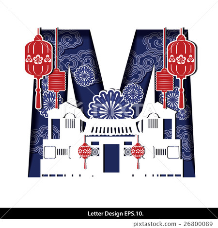 Vector of Oriental style alphabet tape M Vector of Oriental style alphabet tape M 26800089