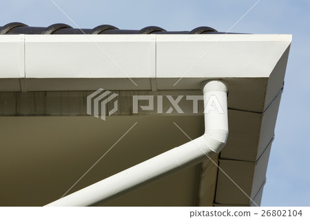 gutter on roof top residential building house gutter on roof top residential building house 26802104